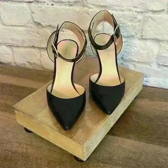 Nine West Callen Black Leather Ankle Strap Size 5 1/2 M - Picture 1 of 8